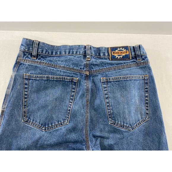 Work Mate Men's Straight Leg Blue Jeans Size 34/34 High Rise Cotton Blend - Picture 4 of 6